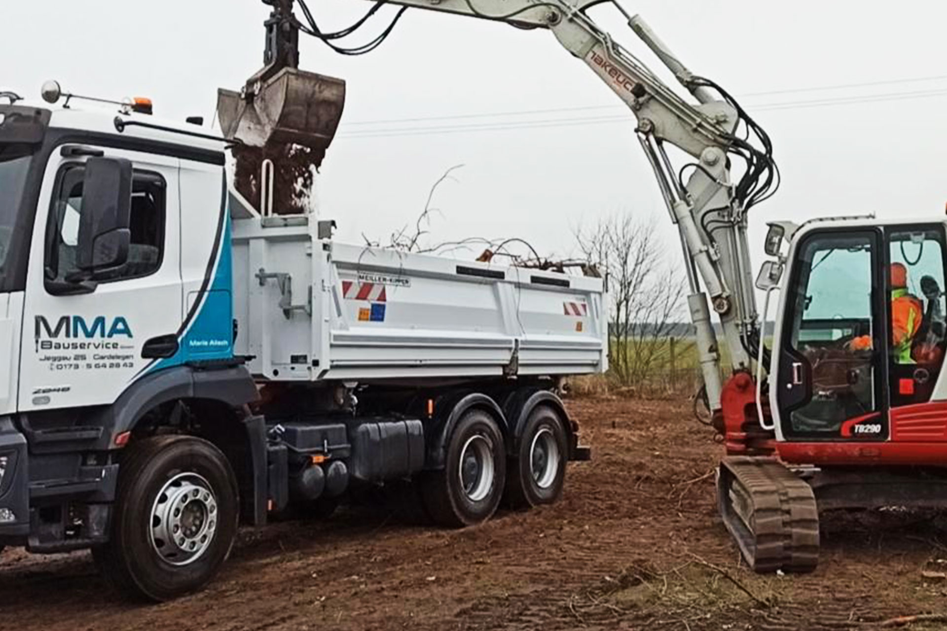 MMA Bauservice GmbH - Montageservice, Ihr Partner für Tief- und Rohrleitungs­bau, Erdarbeiten, Straßen- und Wegebau, Lkw, Container, Transport